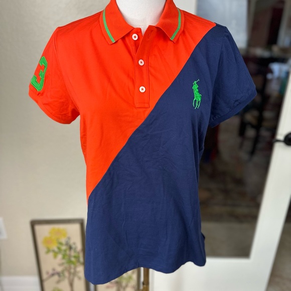 Ralph Lauren Golf‎ NWT size Large Elite Orange and Blue Short Sleeve polo shirt - Picture 6 of 14